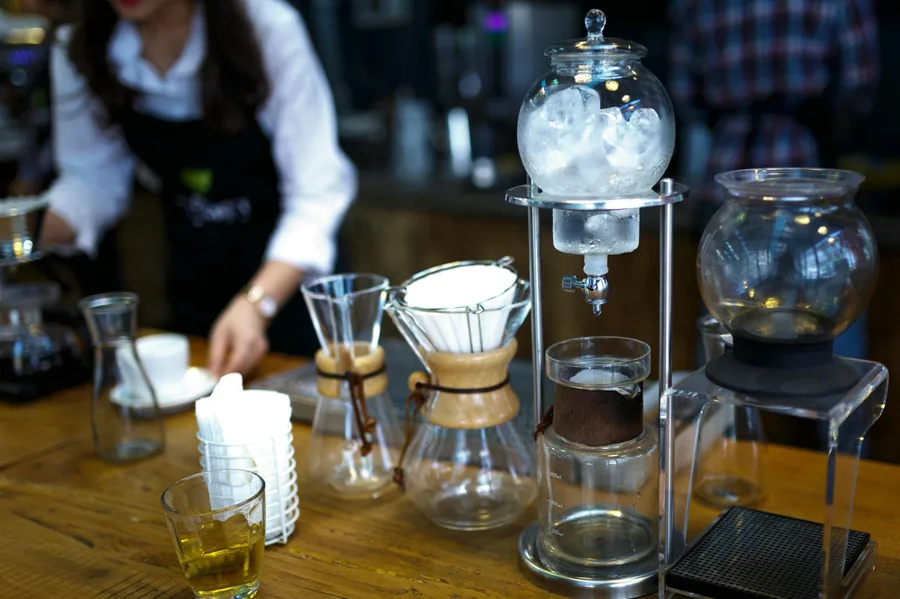 Static image: coffee brewing setup